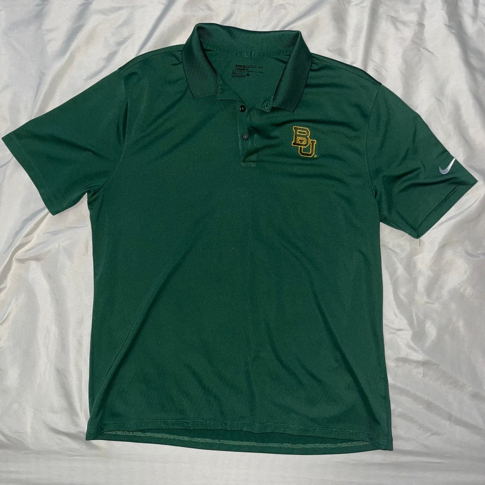 Nike Golf Dri-FIT Baylor Bears Polo Shirt Men's L Green Athletic